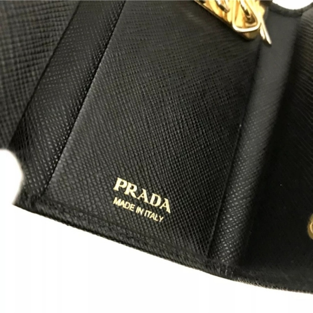PRADA 6 KEY WALLET BLACK LEATHER - Picture 4 of 6